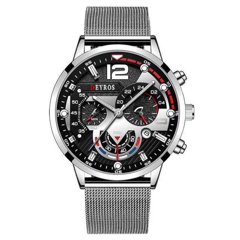 Fashion Mens Business Watches Luxury Quartz Wrist Watch Luminous Clock Men Casual Calendar Watch