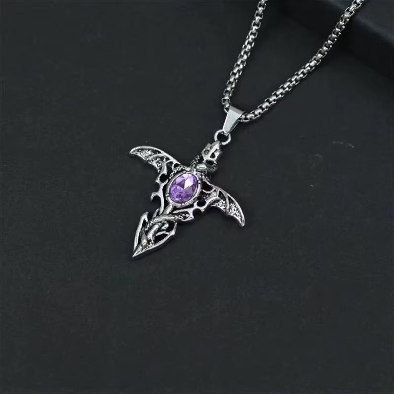 European and American Fashion Personality Retro Gothic Cross Necklace for Men and Women Street Hip-Hop Trendsetters Versatile Pe