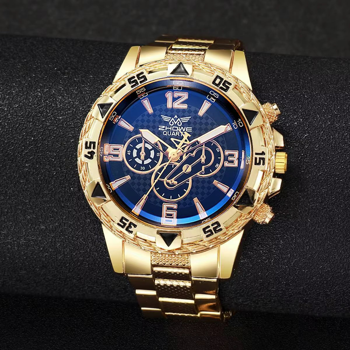 Fashion Big Dial Men'S Watch Steel Band Male Business Quartz Wristwatches Reloj Hombre（Without Box）