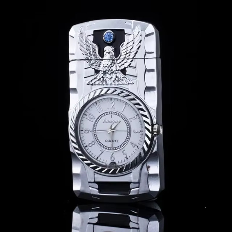 Gecko Shape Quartz Clock Lighter, Compact Gas Lighter, Butane Jet Torch, Cigarette Cigar, Direct Fire Lighter, Men'S Gift