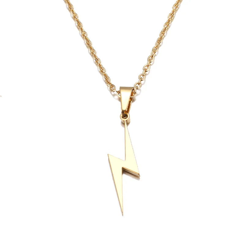Stainless Steel Necklace Hot Lightning Necklaces for Women Protection Pendants for Girlfriend Gifts Charms Jewelry