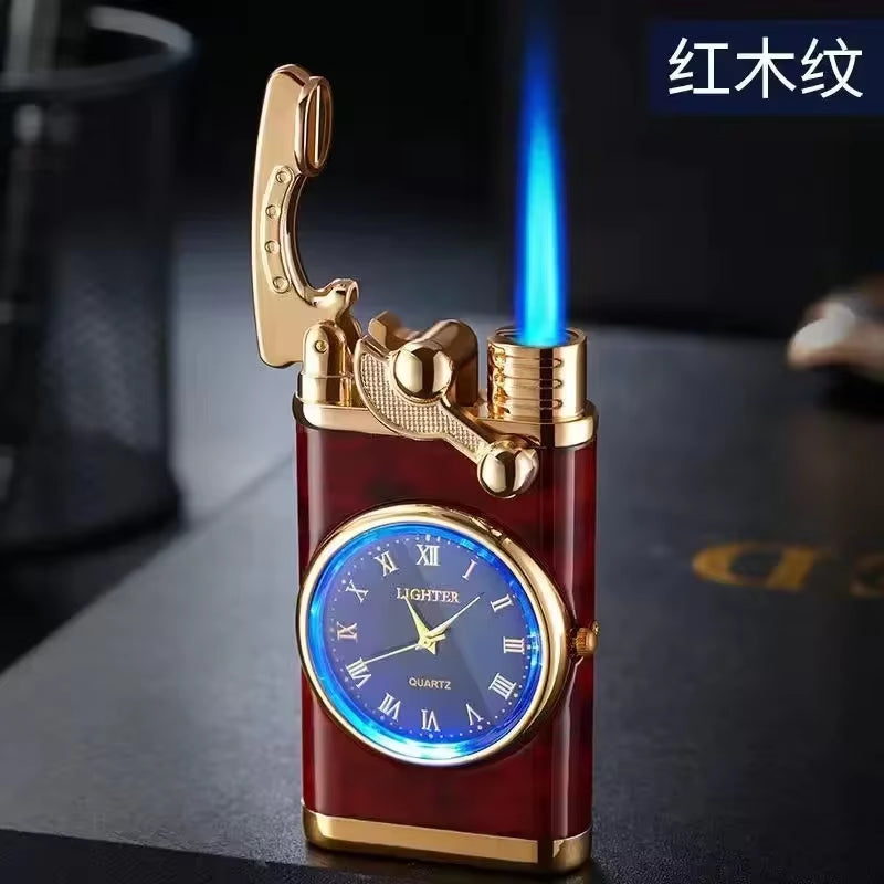 Windproof Gas Lighter Wrist Watch Cigar Lighter Outdoors Jet Double Tube Lighters Gadgets for Men Cigarette Accessories Fires