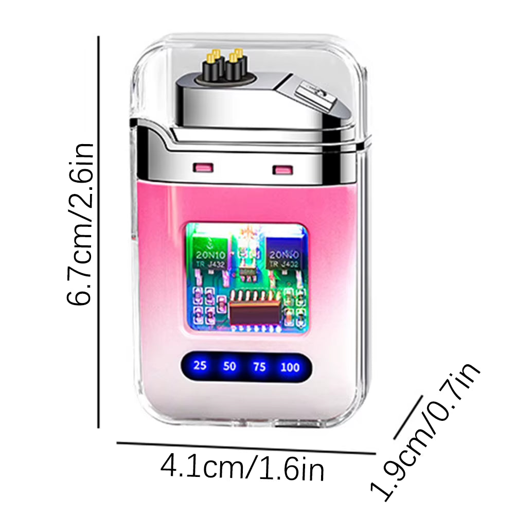 Rechargeable Electronic Lighter Transparent USB Flameless Lighter with Digital Display Present for Dad
