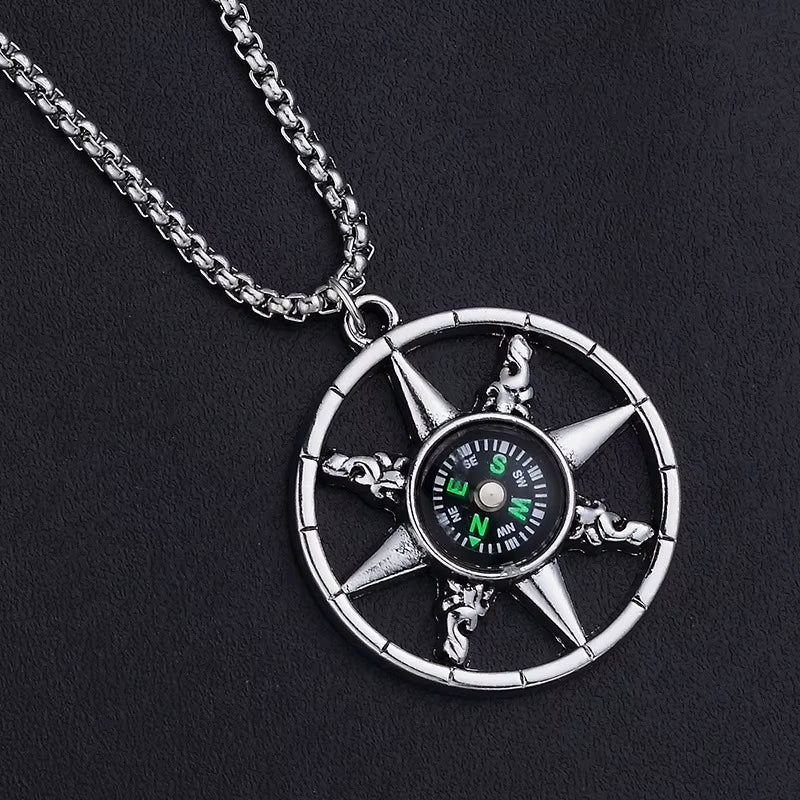 Mask Necklace Spearhead Cross Pendant Fashion Charm Sun Compass Skeleton Pentagram Sweater Chain Jewelry for Men Women Gifts