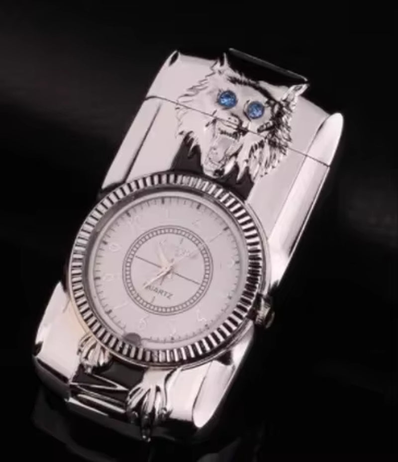 Gecko Shape Quartz Clock Lighter, Compact Gas Lighter, Butane Jet Torch, Cigarette Cigar, Direct Fire Lighter, Men'S Gift