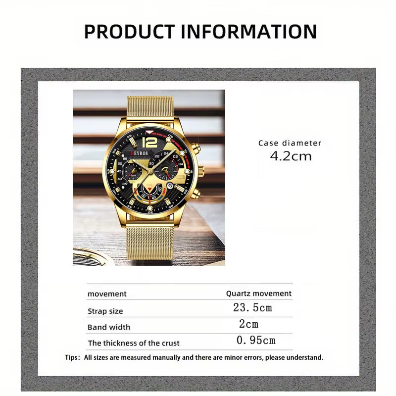Fashion Mens Business Watches Luxury Quartz Wrist Watch Luminous Clock Men Casual Calendar Watch