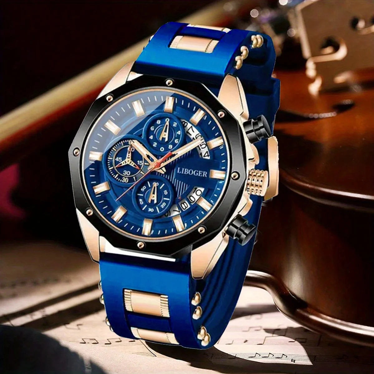Fashion Men Watch Silica Gel Strap Mens Quartz Watches Date Function Business Casual Watch for Men Gift