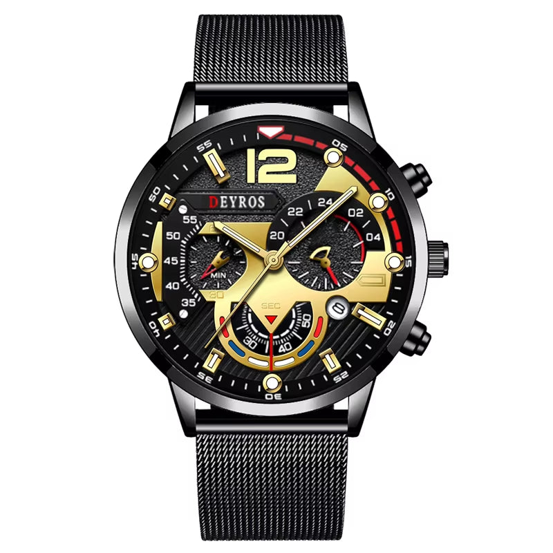 Fashion Mens Business Watches Luxury Quartz Wrist Watch Luminous Clock Men Casual Calendar Watch