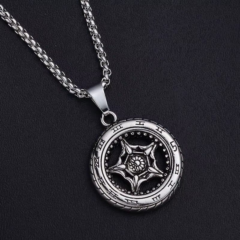 Mask Necklace Spearhead Cross Pendant Fashion Charm Sun Compass Skeleton Pentagram Sweater Chain Jewelry for Men Women Gifts