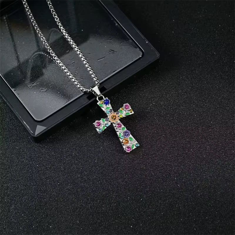 European and American Fashion Personality Retro Gothic Cross Necklace for Men and Women Street Hip-Hop Trendsetters Versatile Pe