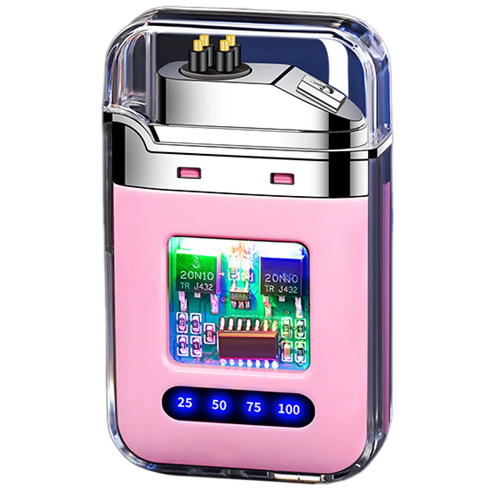 Rechargeable Electronic Lighter Transparent USB Flameless Lighter with Digital Display Present for Dad