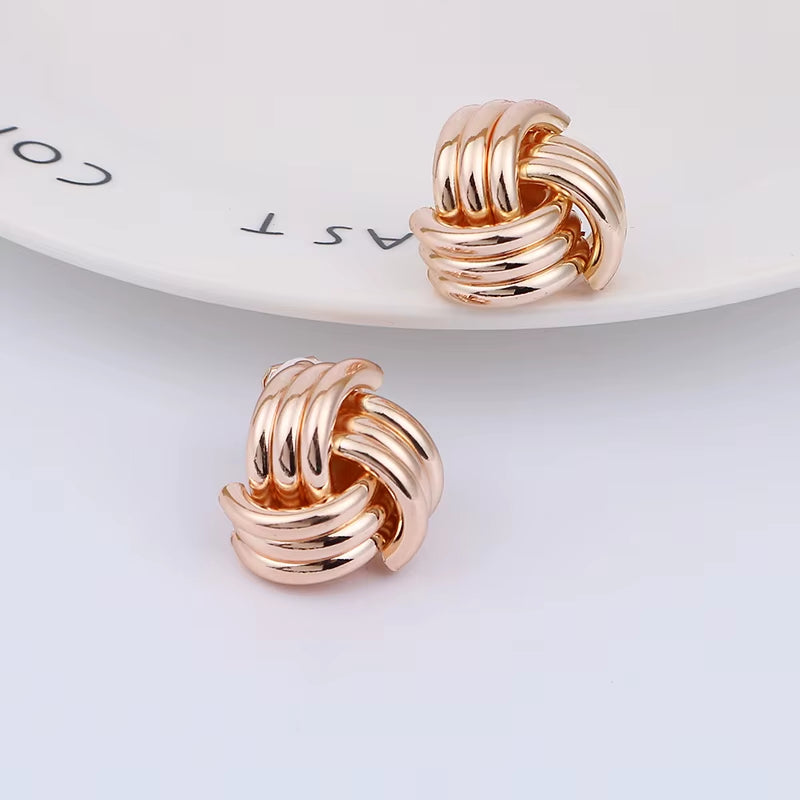 Vintage Non Pierced Clip on Earrings Ear Clips Gold Geometric Metal Earring for Women Wedding Party Bijoux Brincos Jewelry