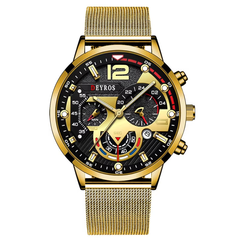 Fashion Mens Business Watches Luxury Quartz Wrist Watch Luminous Clock Men Casual Calendar Watch