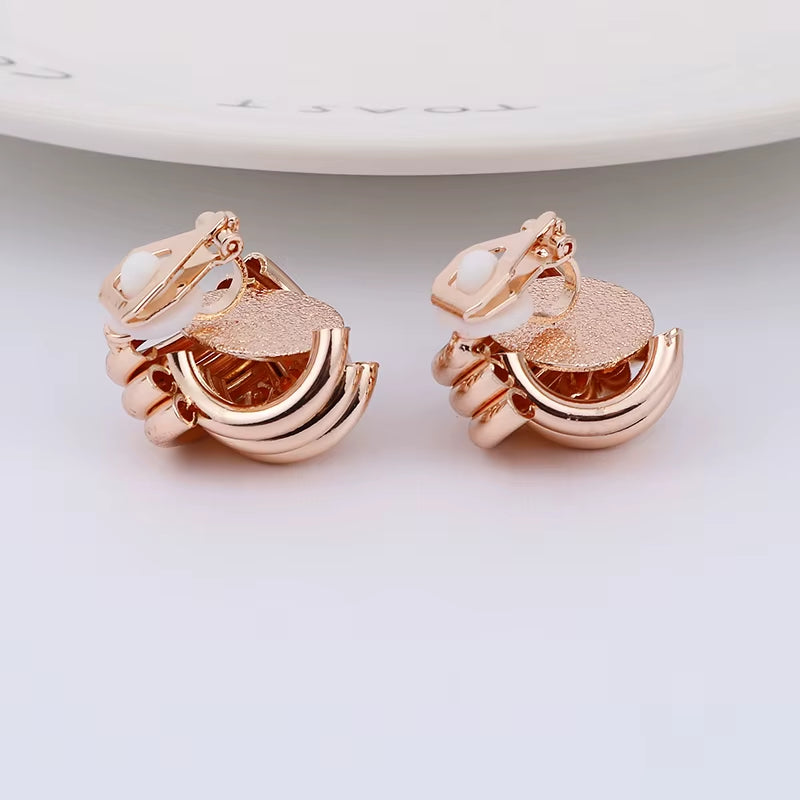 Vintage Non Pierced Clip on Earrings Ear Clips Gold Geometric Metal Earring for Women Wedding Party Bijoux Brincos Jewelry