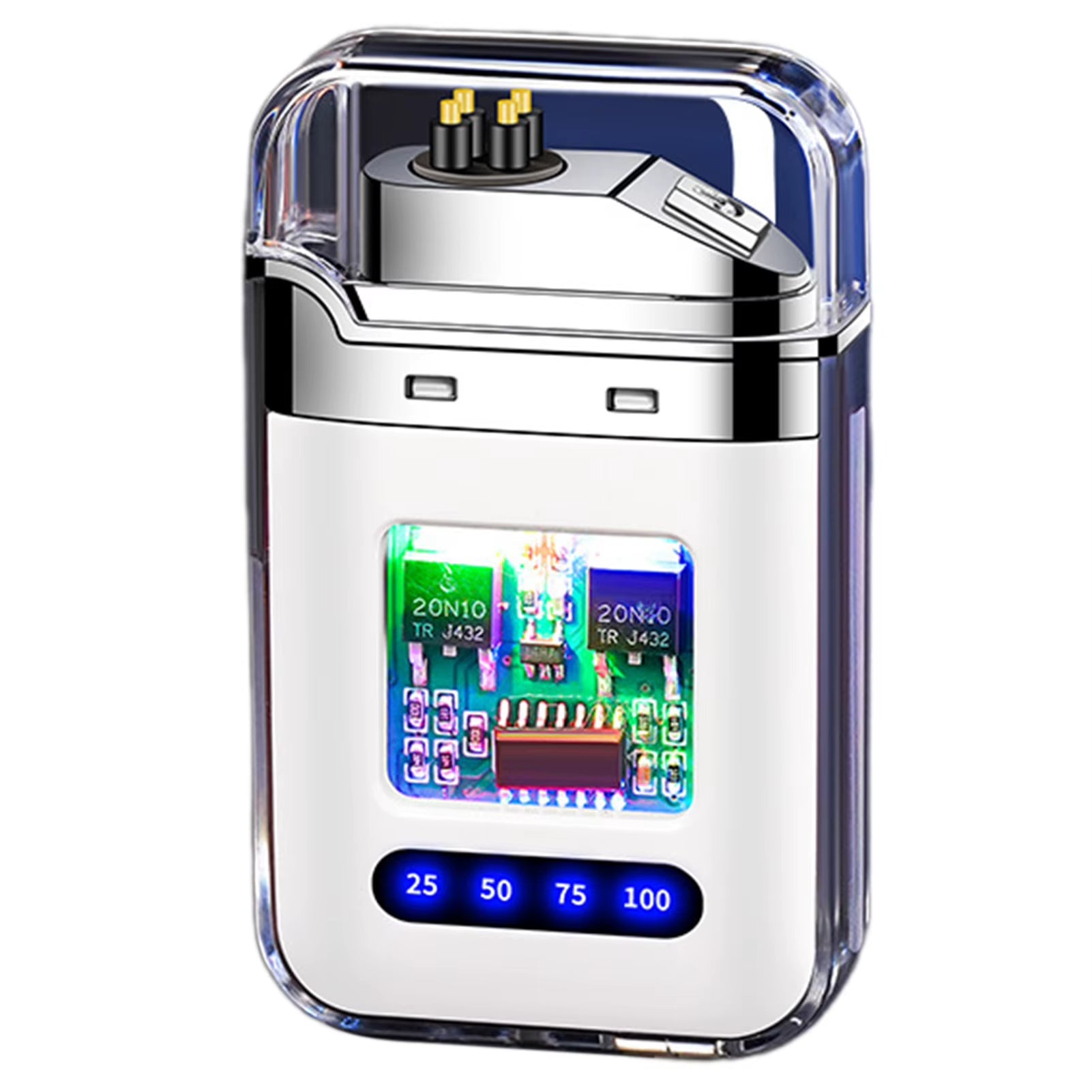 Rechargeable Electronic Lighter Transparent USB Flameless Lighter with Digital Display Present for Dad