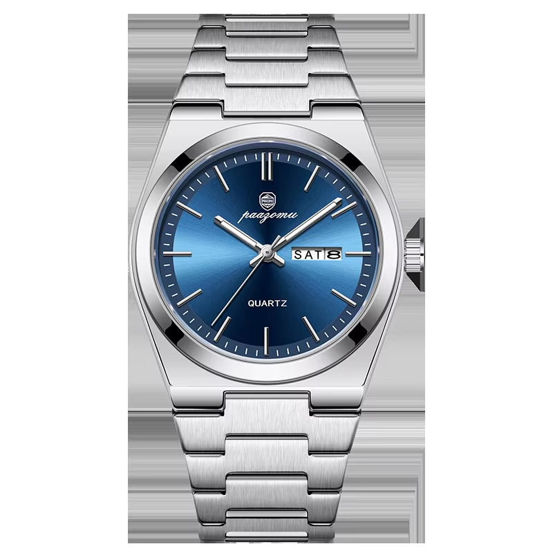 Luxury Sport Quartz Man Wristwatch Waterproof Luminous Date Week Men Watches Stainless Steel Men'S Watch Male Reloj+Box