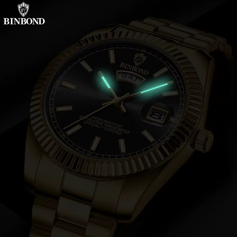 Mens Fashion Business Sports Quartz Watch 30M Waterproof Luminous Classic Calendar Creative Clock Mens Wristwatch B7012