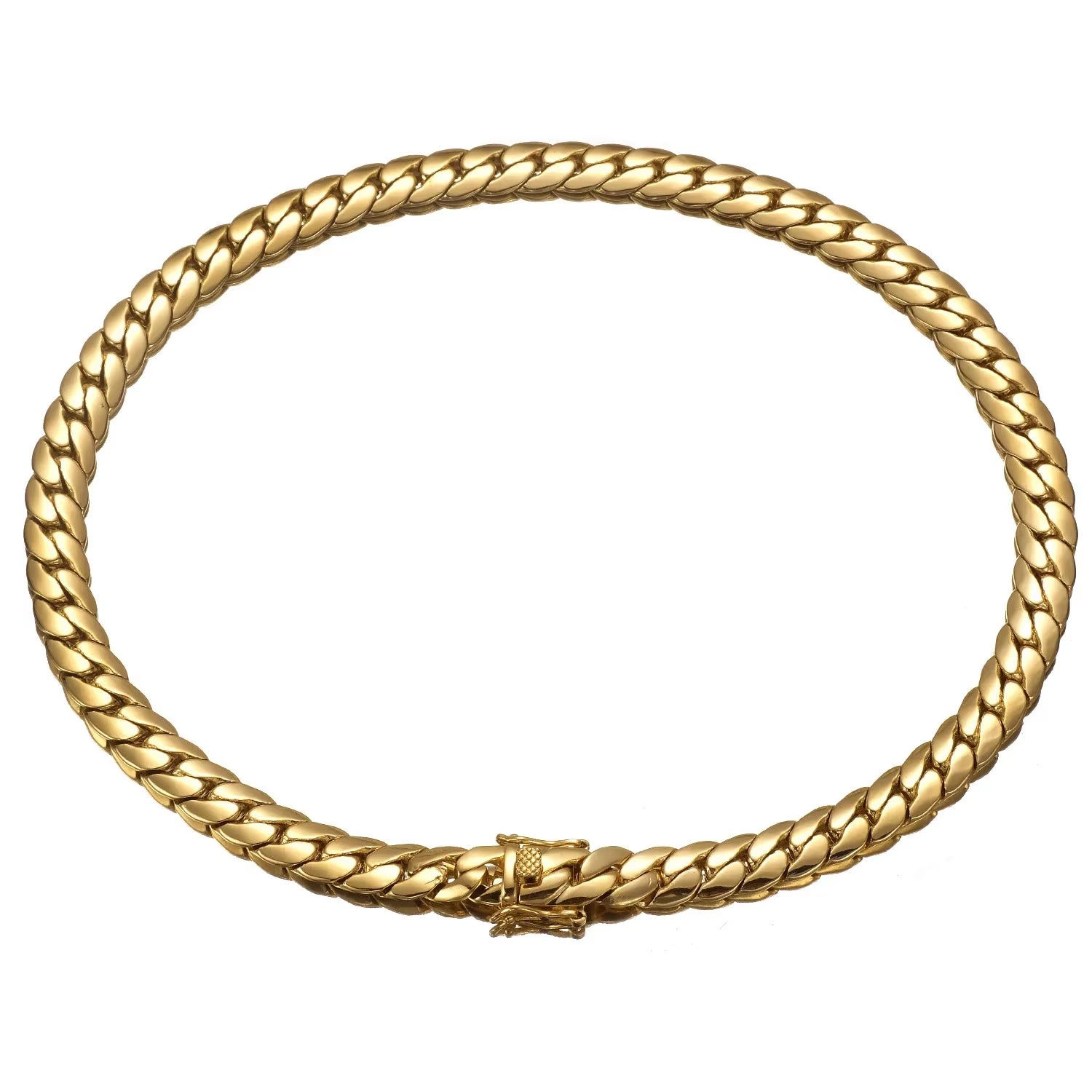 18K Gold Plated Waterproof Stainless Steel Bracelet Necklace Men Hiphop Cuban Whip Chain Necklace 6Mm/ 8.8Mm/9.6Mm 16" 18" 24"
