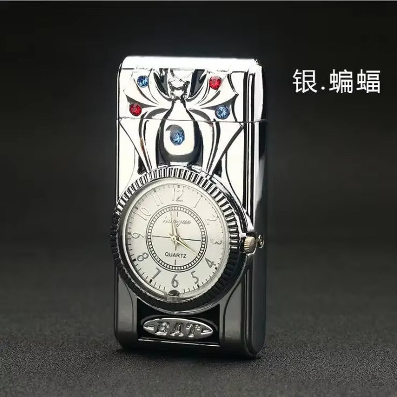Gecko Shape Quartz Clock Lighter, Compact Gas Lighter, Butane Jet Torch, Cigarette Cigar, Direct Fire Lighter, Men'S Gift