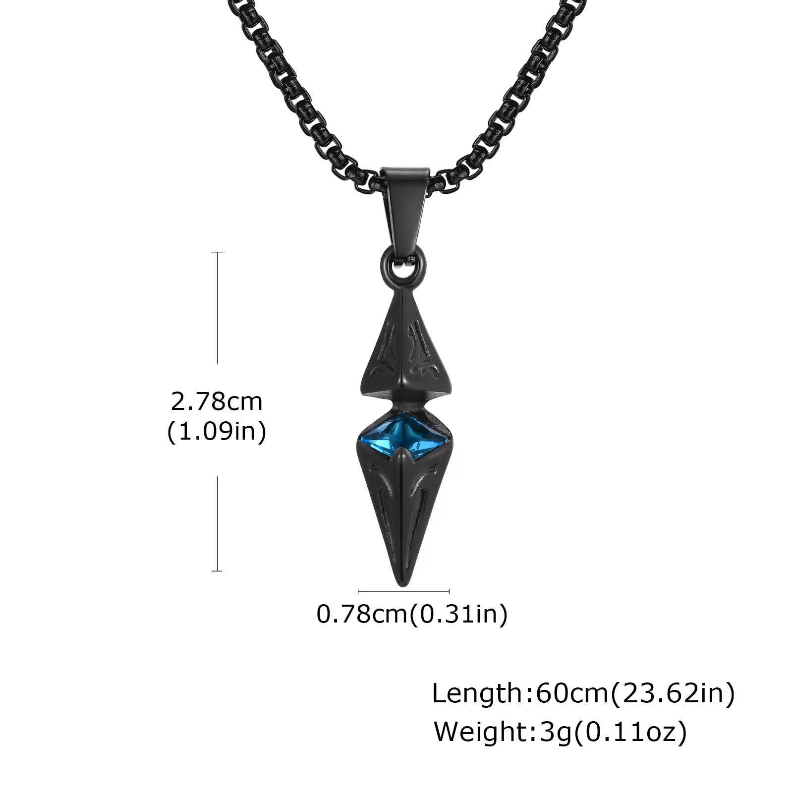 Stylish Blue Stone Necklaces for Men, Stainless Steel Cube Geometric Pendant Collar Jewelry, Birthday Party Gifts for Him