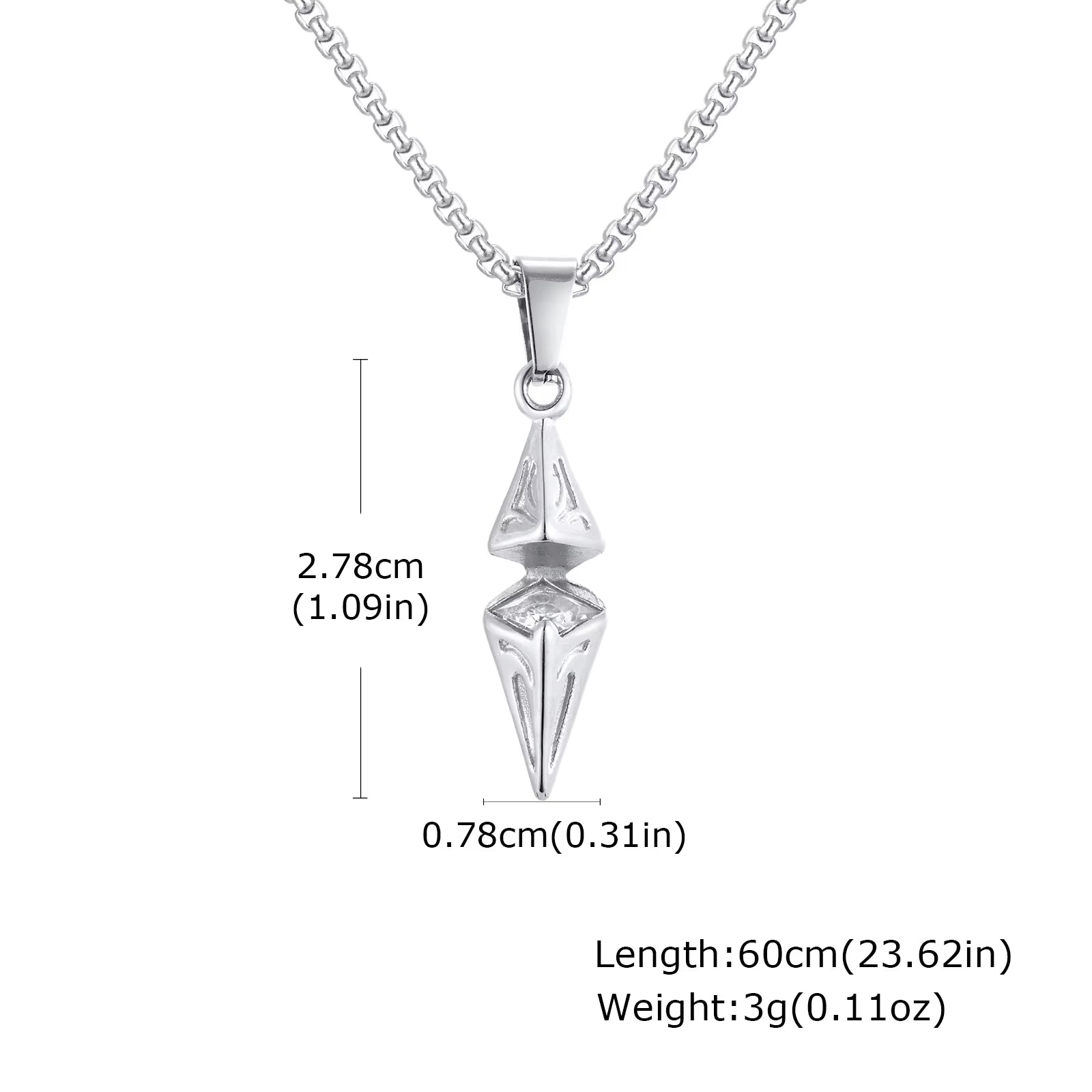 Stylish Blue Stone Necklaces for Men, Stainless Steel Cube Geometric Pendant Collar Jewelry, Birthday Party Gifts for Him