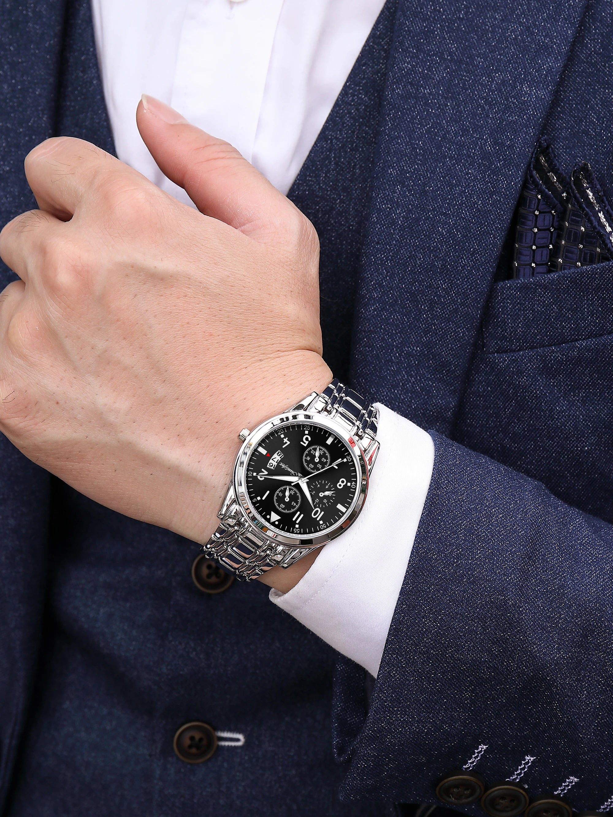 Brand Men'S Watches Business Quartz-Watch Luminous Waterproof Steel Strap Relogios Masculinos