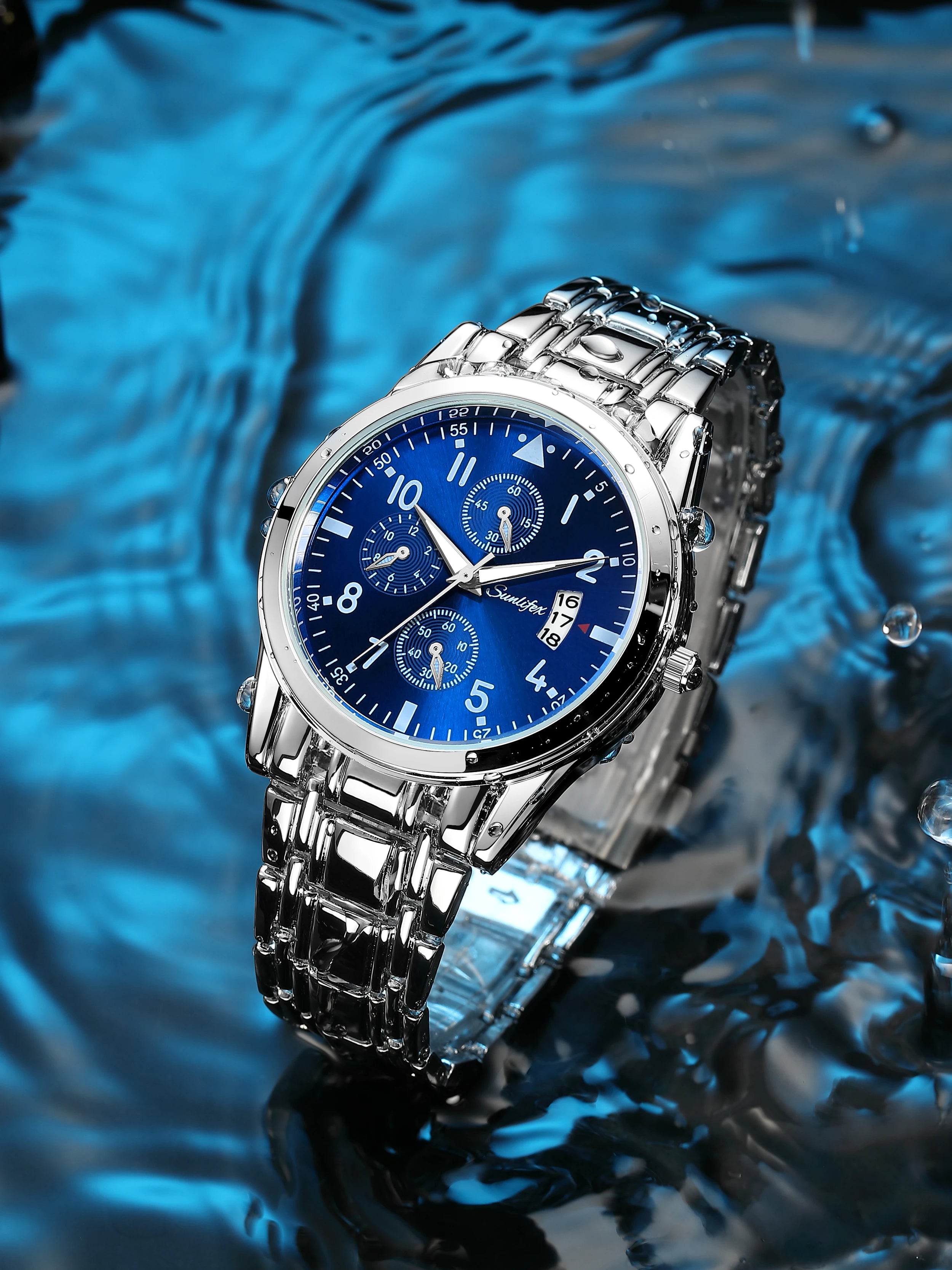 Brand Men'S Watches Business Quartz-Watch Luminous Waterproof Steel Strap Relogios Masculinos