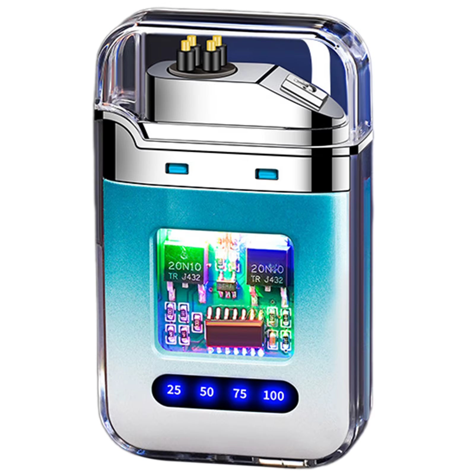 Rechargeable Electronic Lighter Transparent USB Flameless Lighter with Digital Display Present for Dad