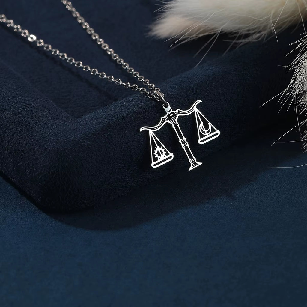 Scale of Justice Pendant Lawyer Necklace Stainless Steel Jewelry Charm Dainty Libra Scale Gift for Lawyer