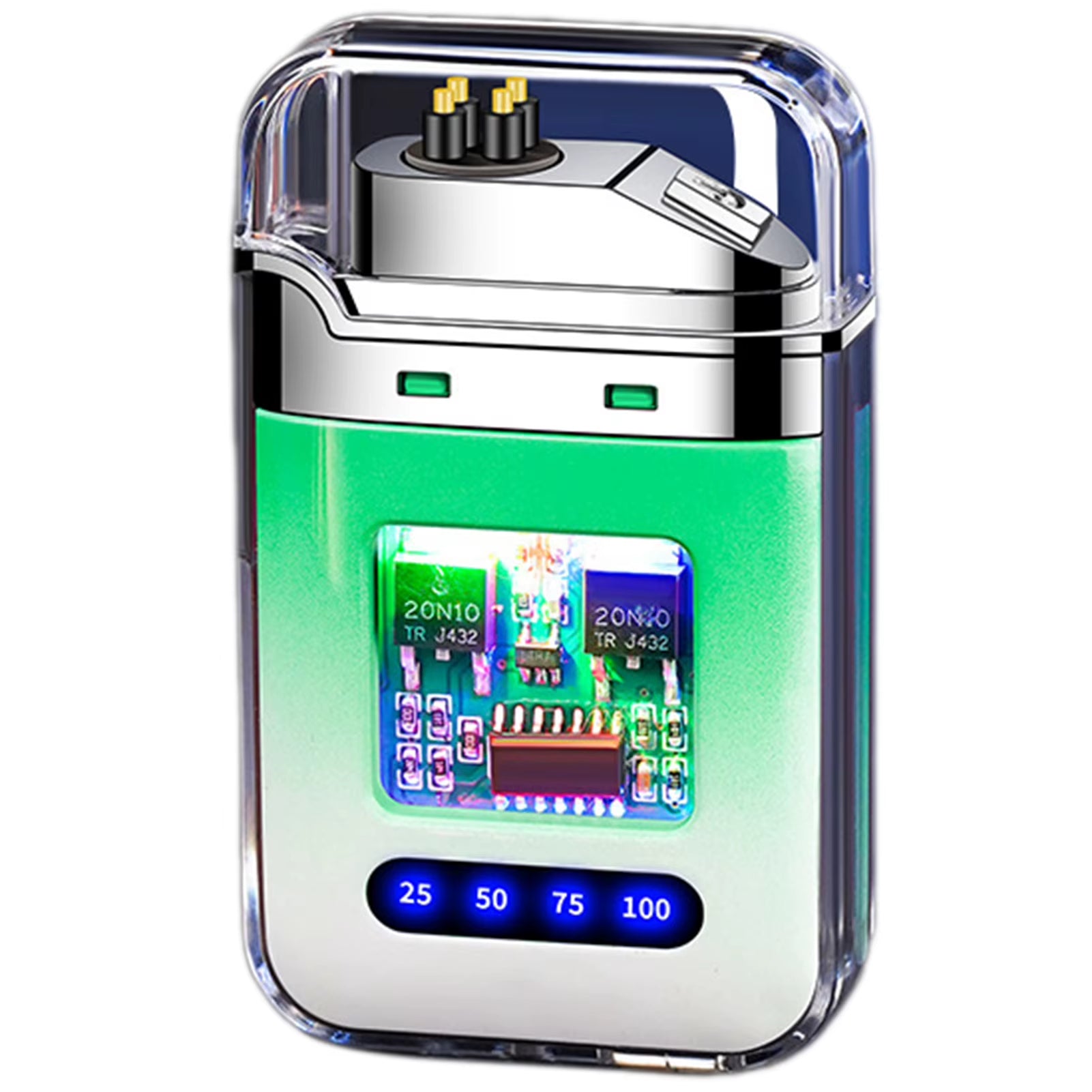 Rechargeable Electronic Lighter Transparent USB Flameless Lighter with Digital Display Present for Dad