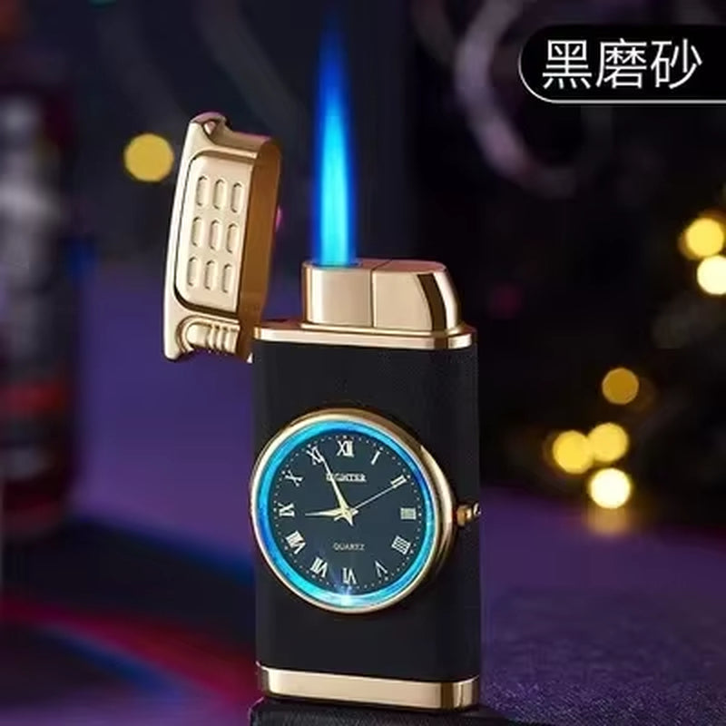 Windproof Gas Lighter Wrist Watch Cigar Lighter Outdoors Jet Double Tube Lighters Gadgets for Men Cigarette Accessories Fires