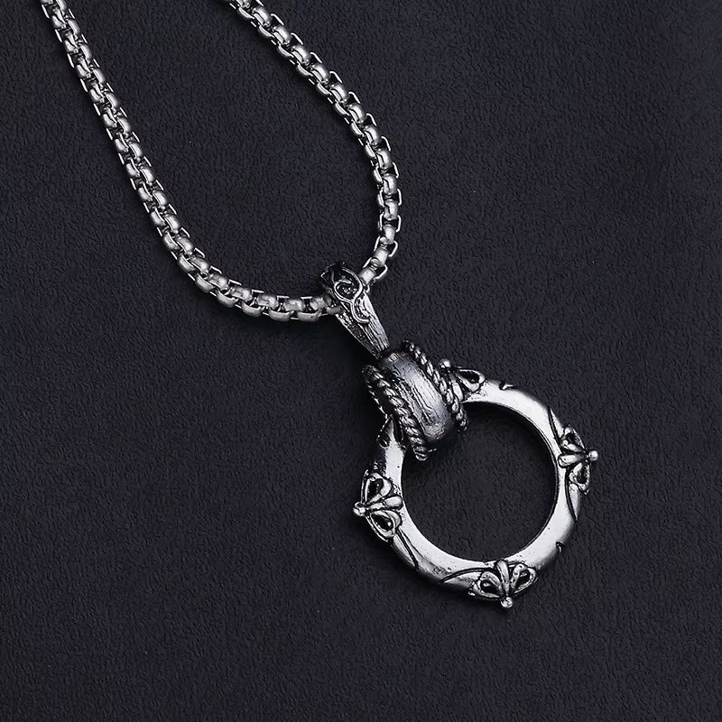 Mask Necklace Spearhead Cross Pendant Fashion Charm Sun Compass Skeleton Pentagram Sweater Chain Jewelry for Men Women Gifts