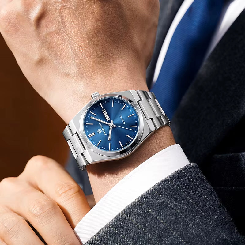 Luxury Sport Quartz Man Wristwatch Waterproof Luminous Date Week Men Watches Stainless Steel Men'S Watch Male Reloj+Box