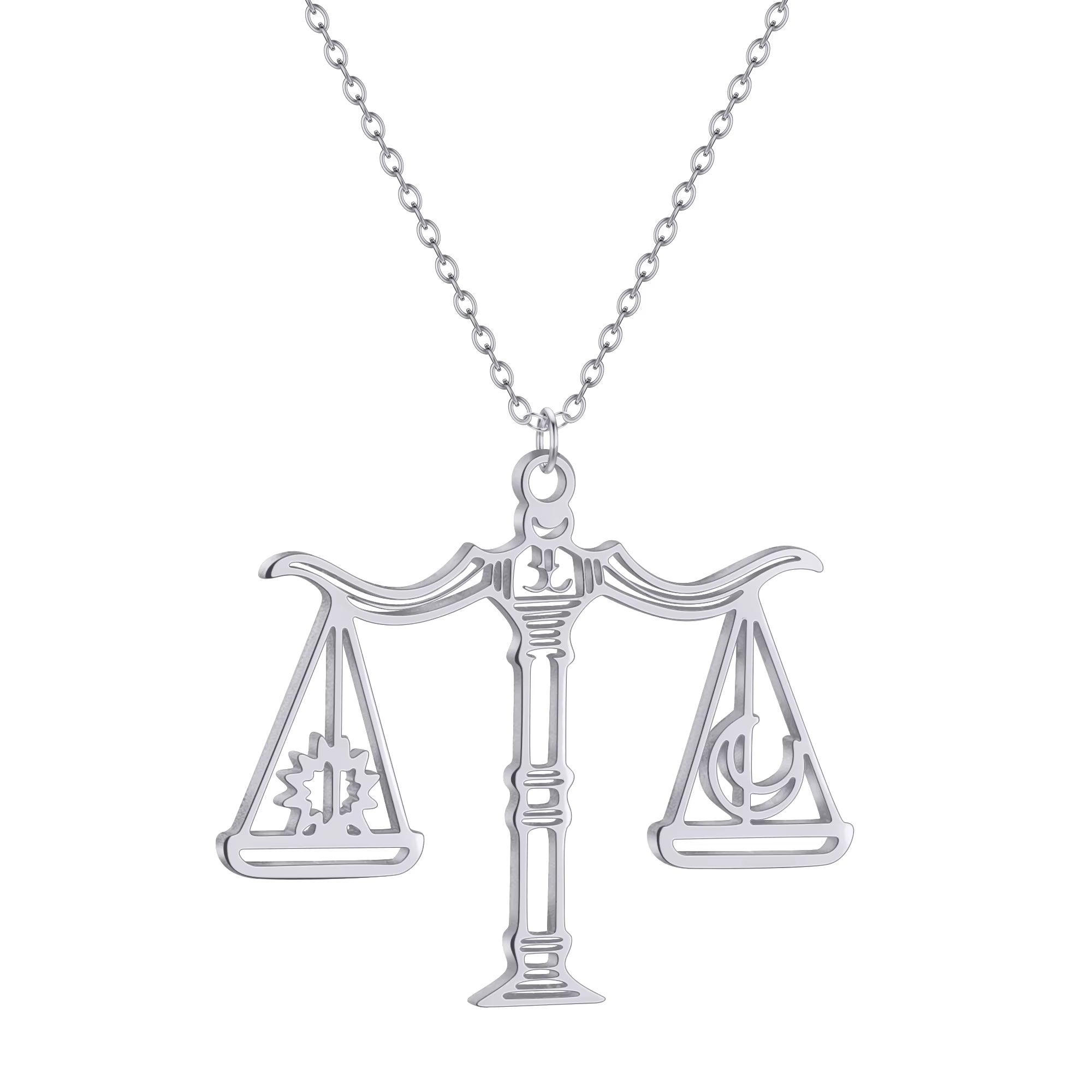 Scale of Justice Pendant Lawyer Necklace Stainless Steel Jewelry Charm Dainty Libra Scale Gift for Lawyer