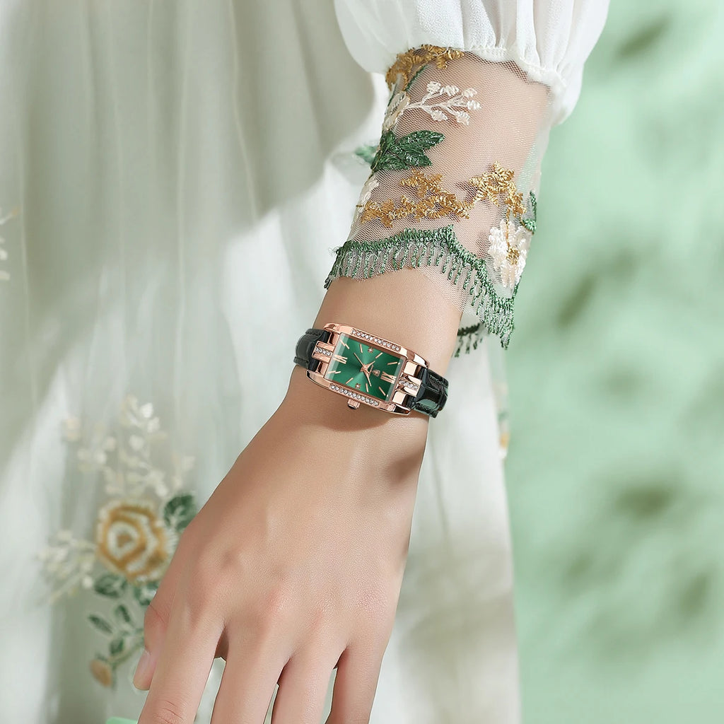 Fashion Quartz Watch Female Luxury Elegant Clock Waterproof Leather Band Creative Diamond Women Watch Montre Femme Gift