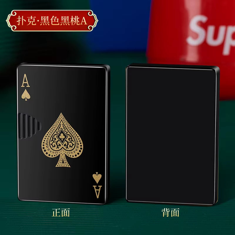 Creative Tungsten Wire USB Windproof Lighter for Metal Playing Card Charging High End Festival Gift Smoking Accessories Tool