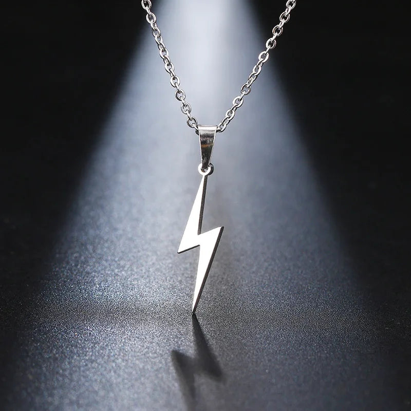 Stainless Steel Necklace Hot Lightning Necklaces for Women Protection Pendants for Girlfriend Gifts Charms Jewelry