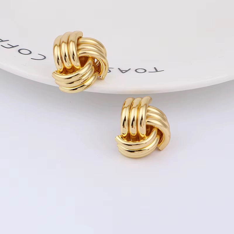 Vintage Non Pierced Clip on Earrings Ear Clips Gold Geometric Metal Earring for Women Wedding Party Bijoux Brincos Jewelry