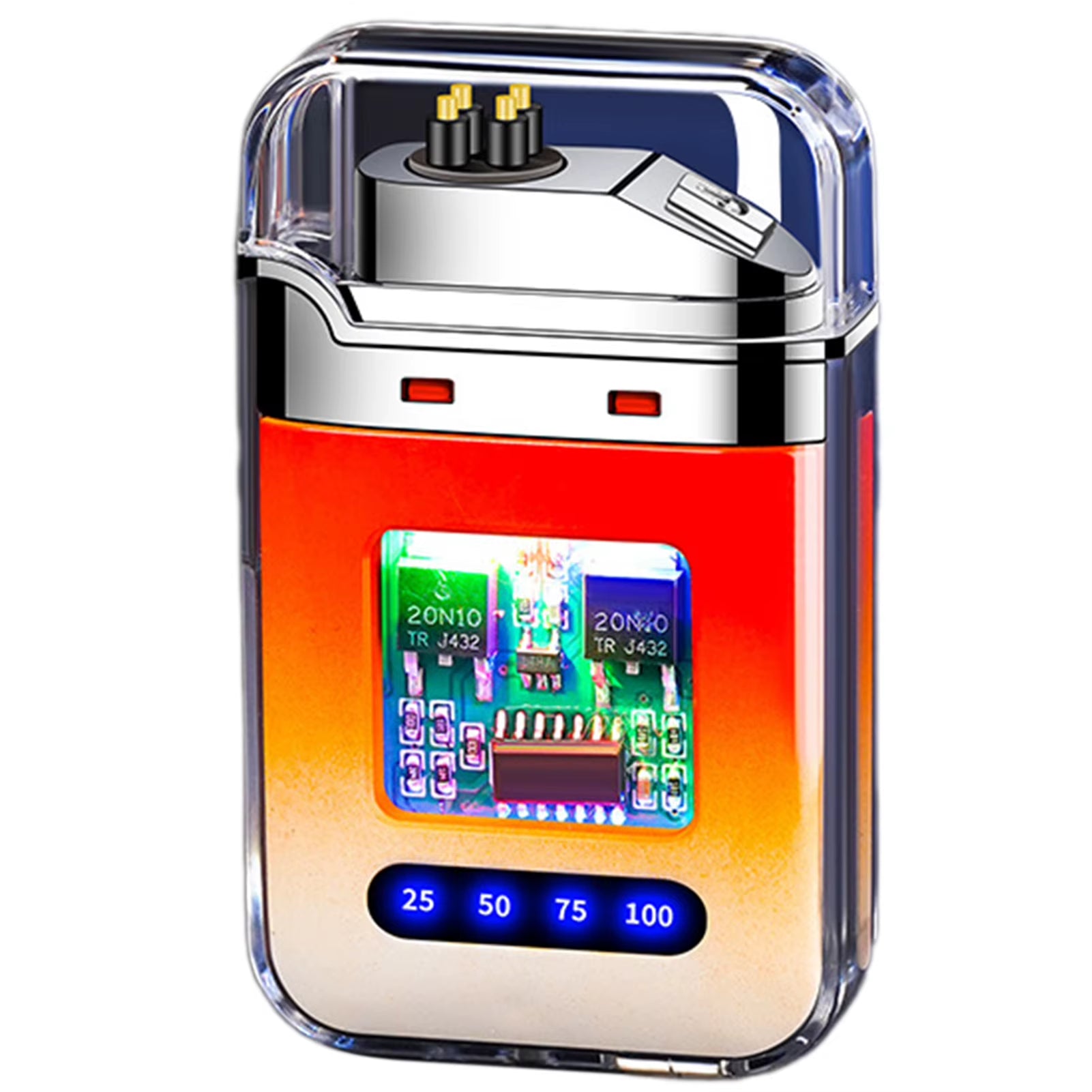 Rechargeable Electronic Lighter Transparent USB Flameless Lighter with Digital Display Present for Dad