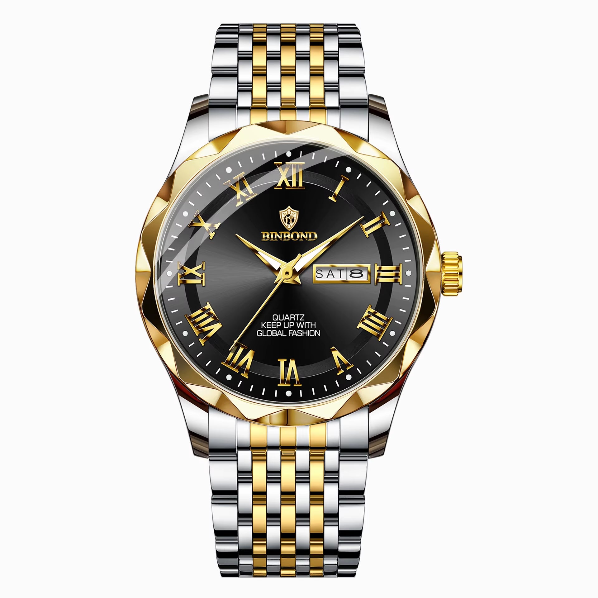 New Men'S Watch Light Luxury High End Brand Business Double Calendar Waterproof Steel Strip Male Fashion Quartz Watches Gift