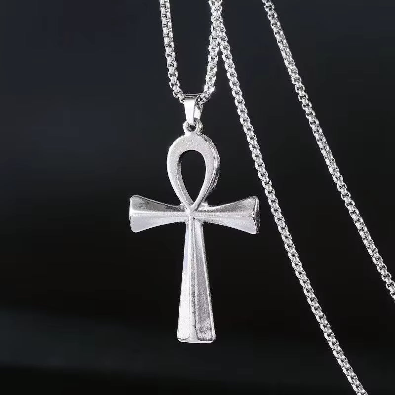 European and American Fashion Personality Retro Gothic Cross Necklace for Men and Women Street Hip-Hop Trendsetters Versatile Pe