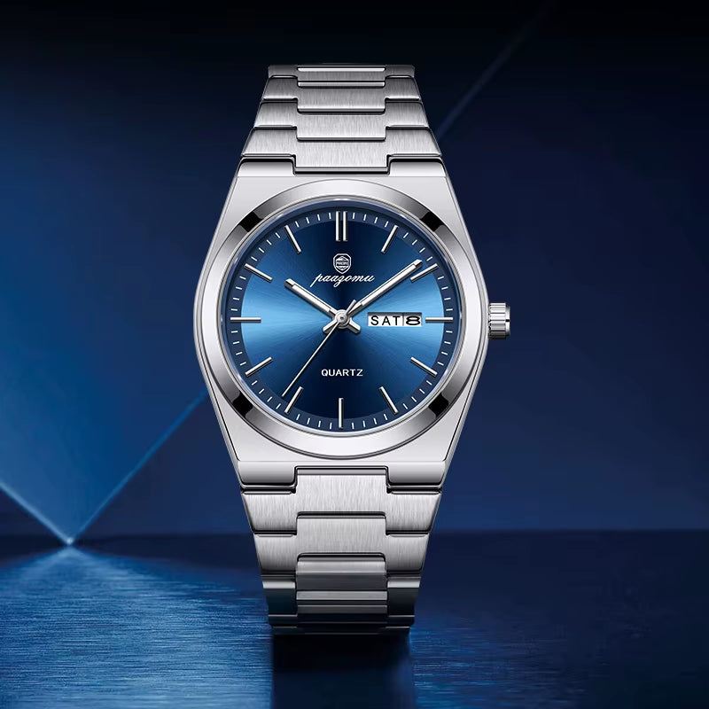 Luxury Sport Quartz Man Wristwatch Waterproof Luminous Date Week Men Watches Stainless Steel Men'S Watch Male Reloj+Box