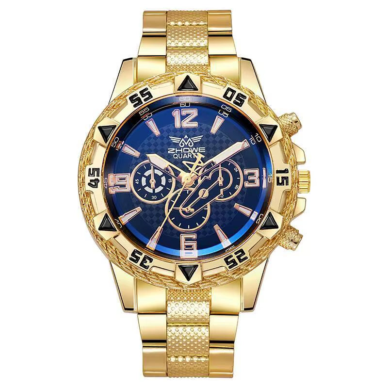 Fashion Big Dial Men'S Watch Steel Band Male Business Quartz Wristwatches Reloj Hombre（Without Box）