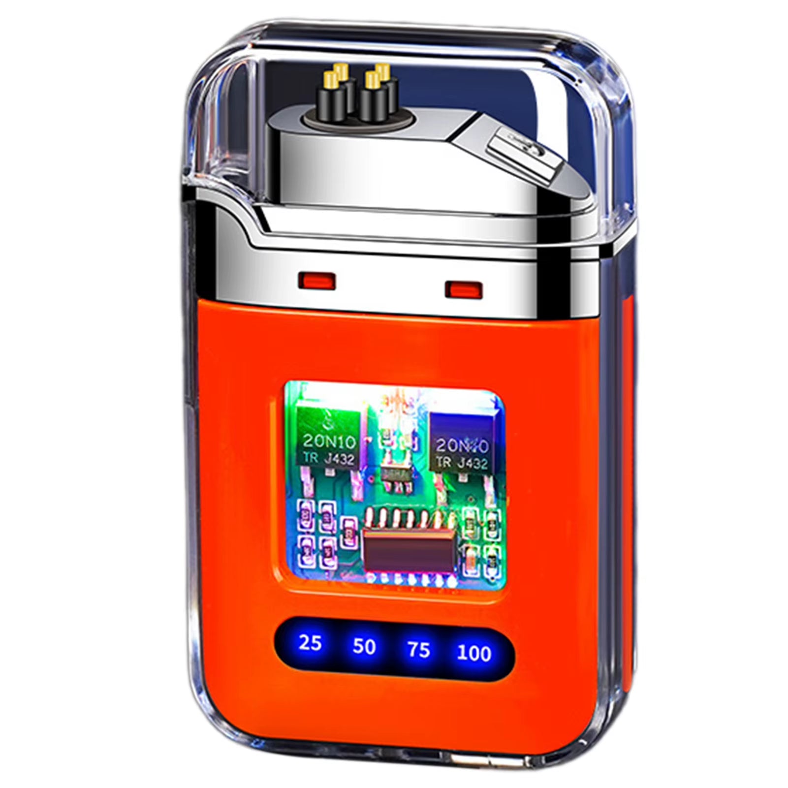 Rechargeable Electronic Lighter Transparent USB Flameless Lighter with Digital Display Present for Dad