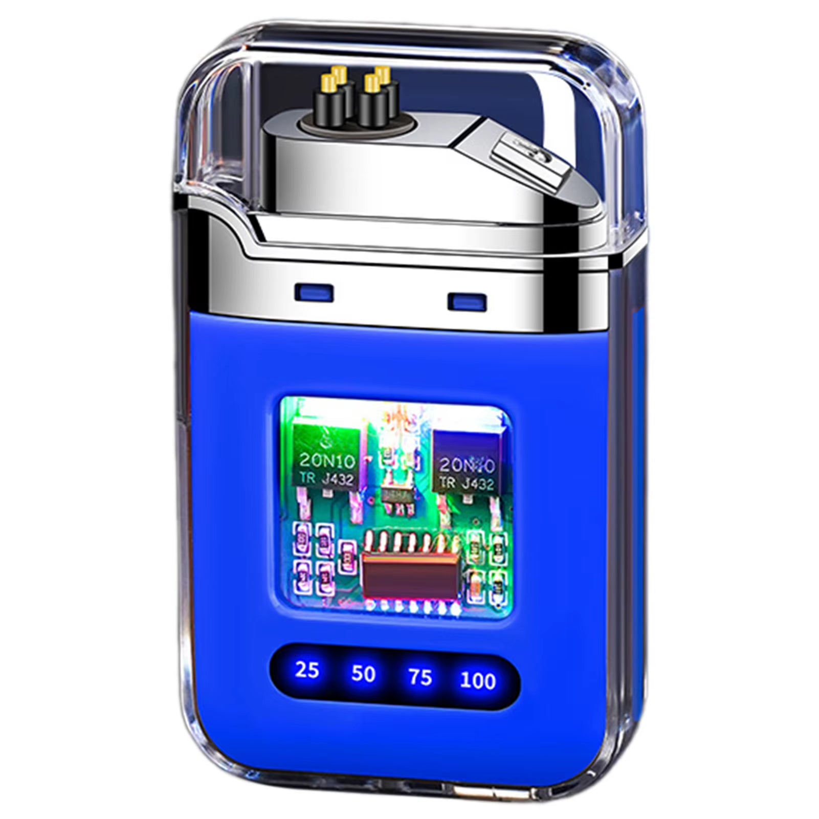 Rechargeable Electronic Lighter Transparent USB Flameless Lighter with Digital Display Present for Dad