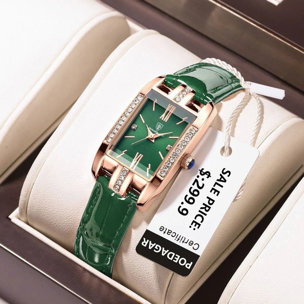 Fashion Quartz Watch Female Luxury Elegant Clock Waterproof Leather Band Creative Diamond Women Watch Montre Femme Gift