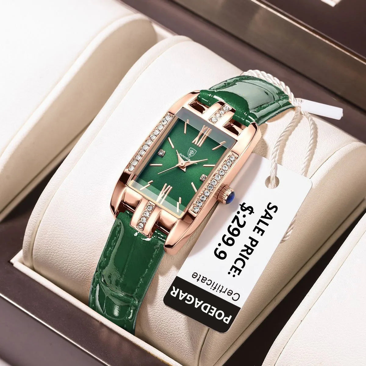 Fashion Quartz Watch Female Luxury Elegant Clock Waterproof Leather Band Creative Diamond Women Watch Montre Femme Gift